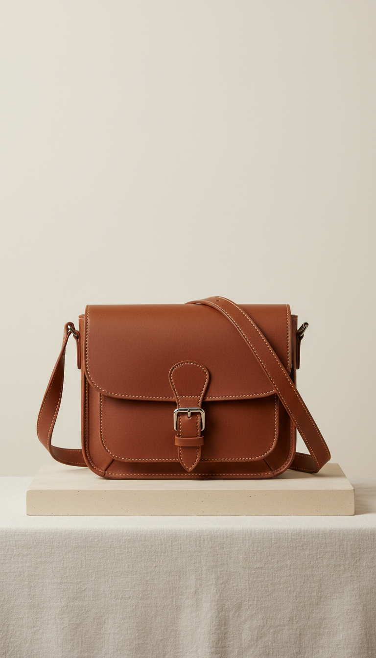 Rich cognac crossbody bag